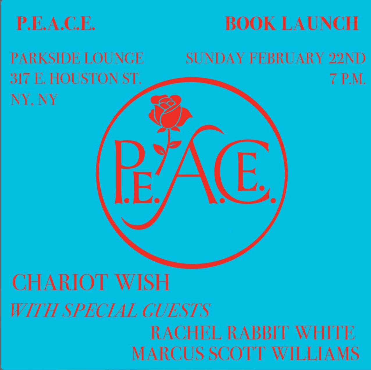 P.E.A.C.E. book launch by Chariot Wish