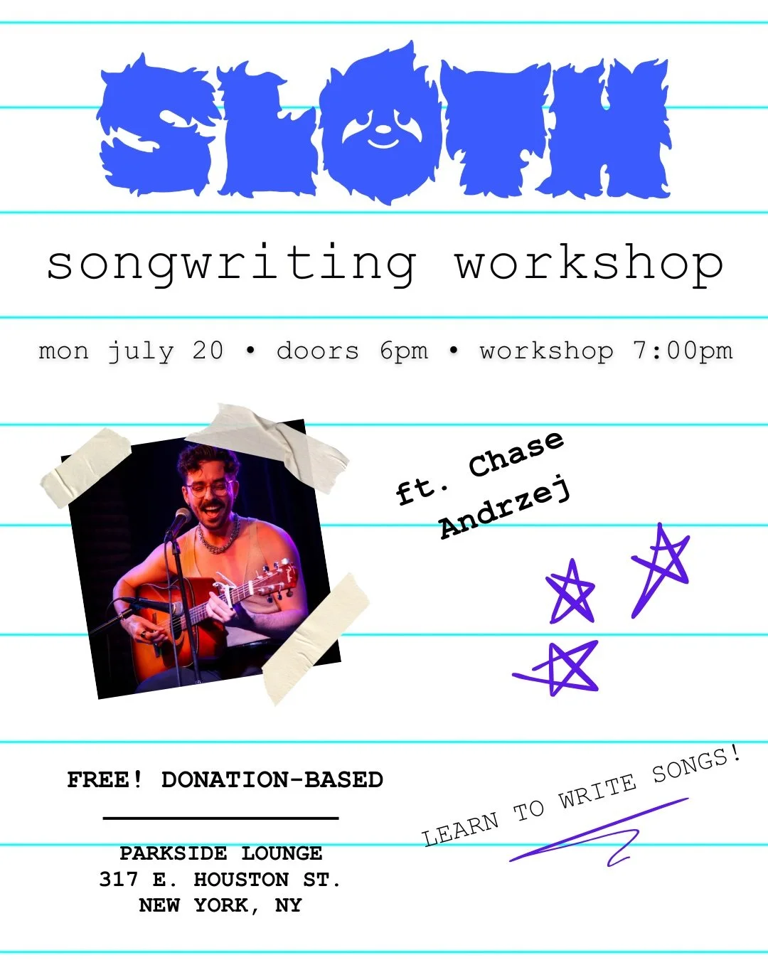 SLOTH SONGWRITING SHOP
