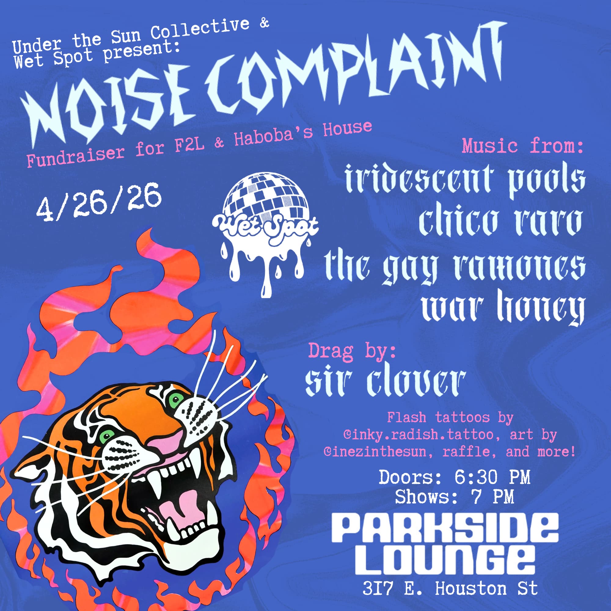 Wet Spot Presents Noise Complaint at The Parkside Lounge