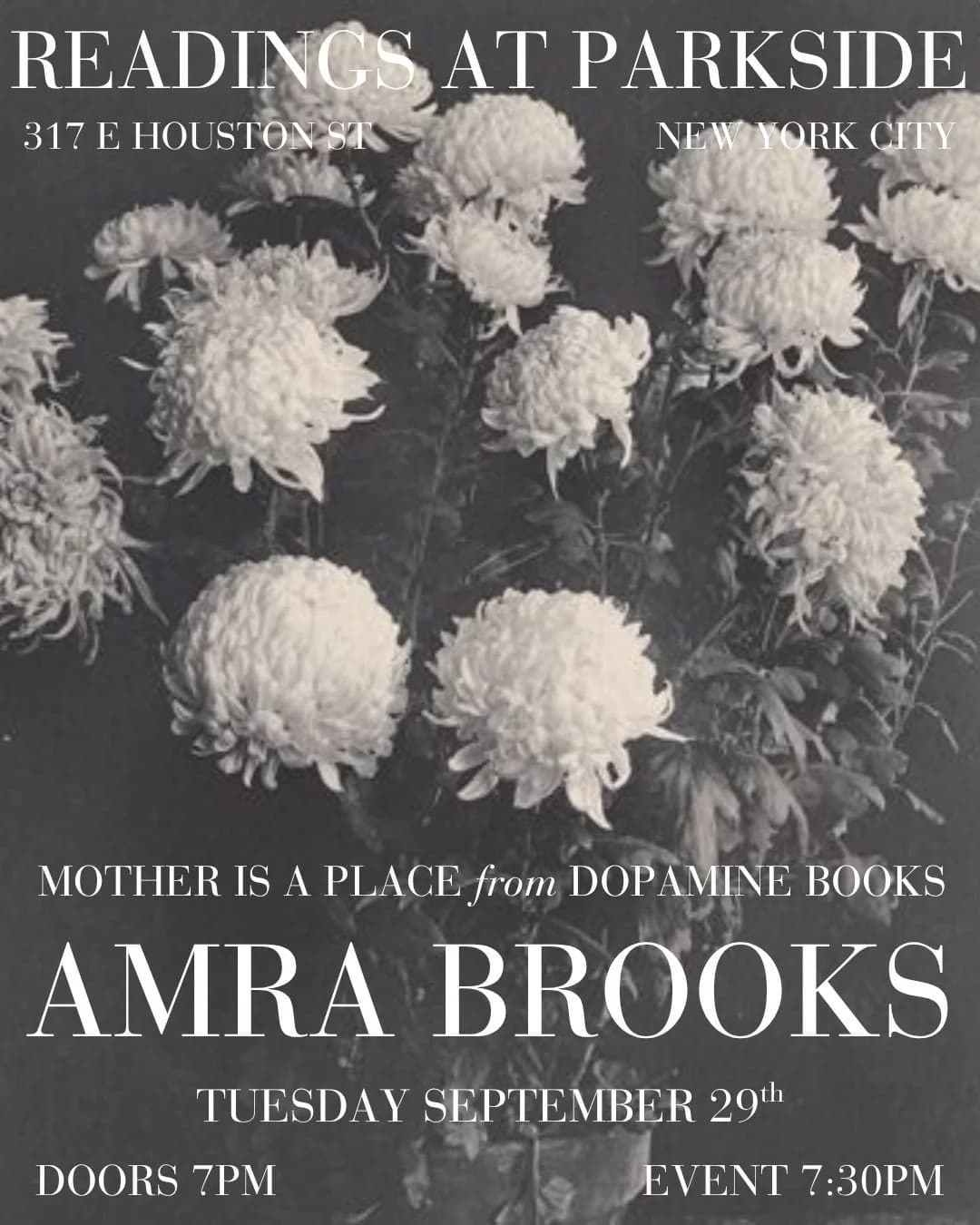 READINGS AT PARKSIDE: AMRA BROOKS